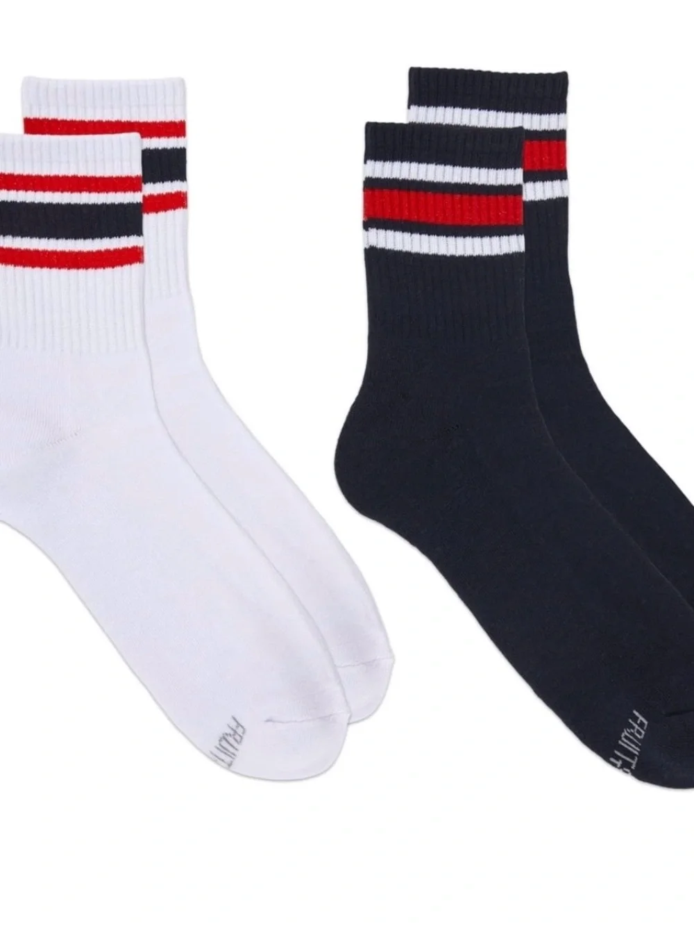 Fruit of the Loom Mens Americana Mid Crew Socks, 2-Pack,Lot of 2
